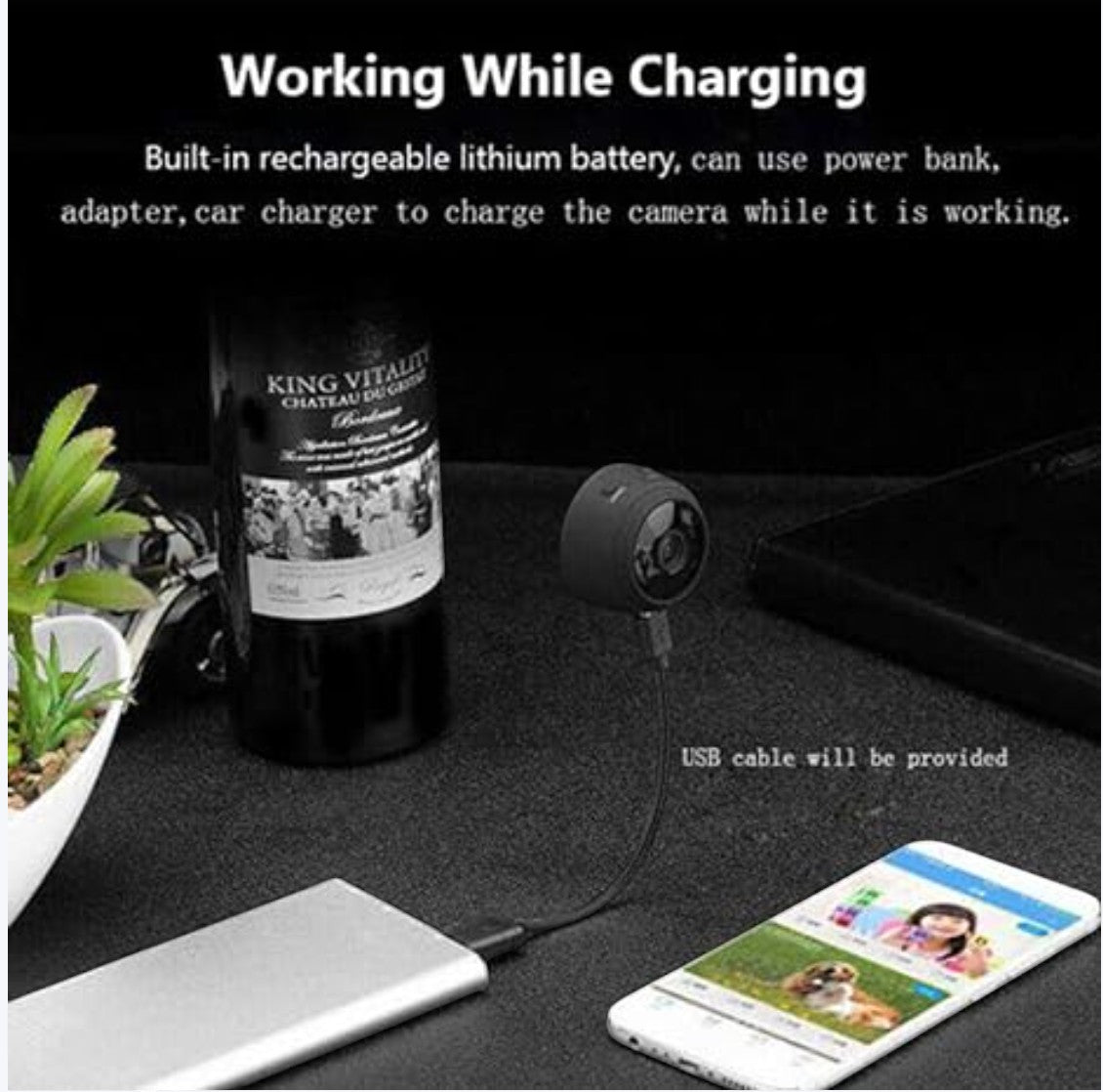 JHATPAT A9 Mini Wireless Security Camera, black, compact, with 1080P HD, wide-angle lens, night vision, motion detection, and magnetic base.