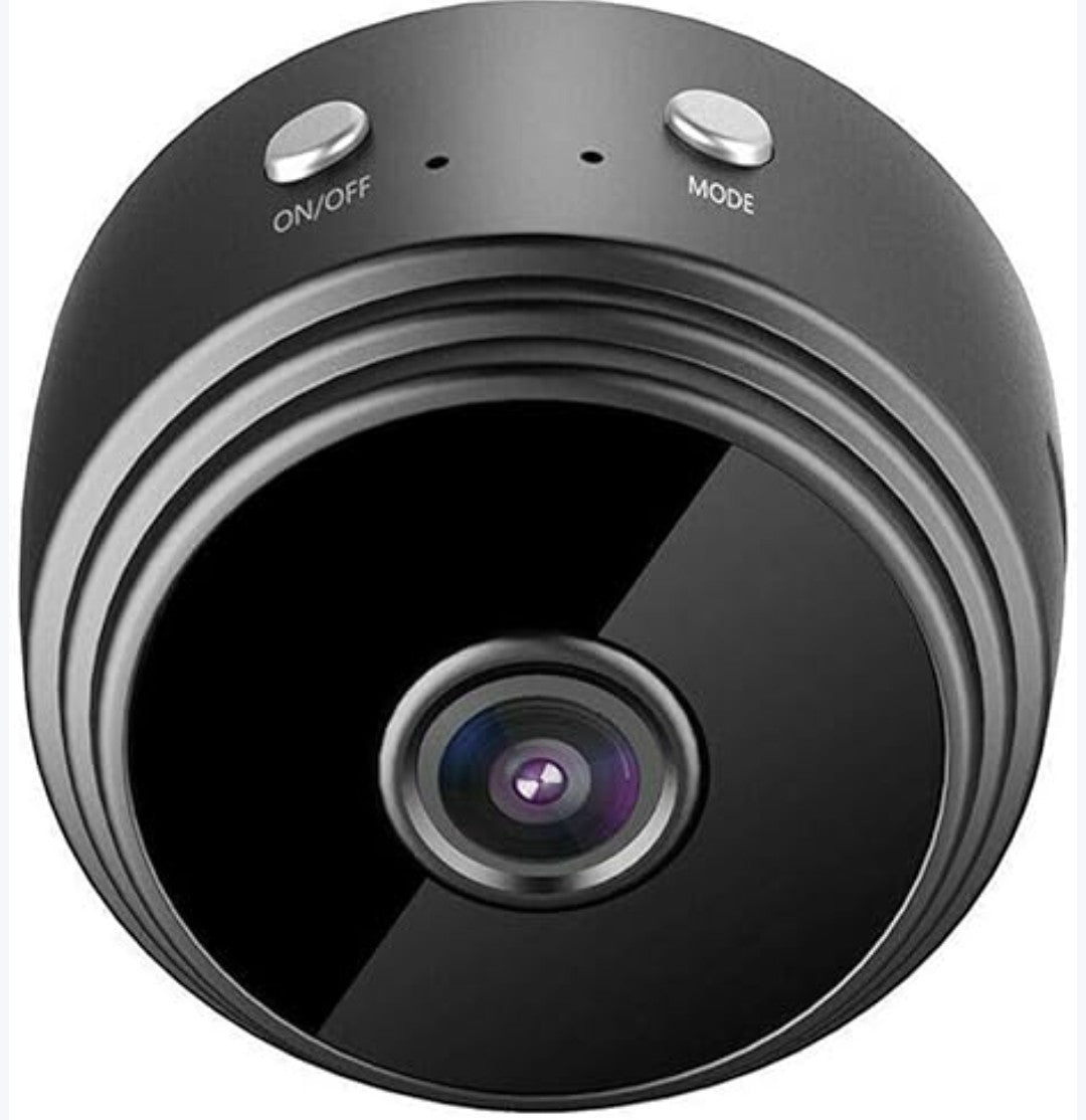 JHATPAT A9 Mini Wireless Security Camera, black, compact, 1080P HD, 150° wide-angle lens, night vision, motion detection, magnetic base.