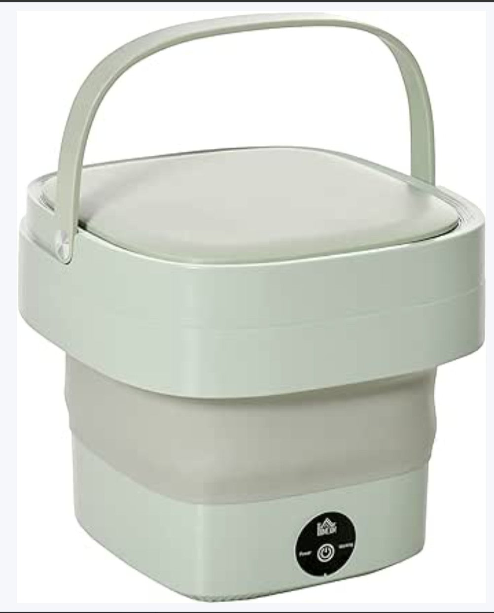 JHATPAT foldable mini laundry machine in light green, collapsible for travel and dorms, ideal for small garments.