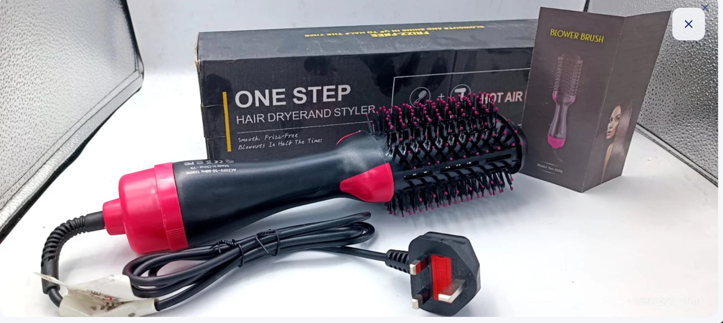 JHATPAT One Step Hair Dryer and Styler with oval barrel, ionic technology, and 3 heat settings. Black and red.