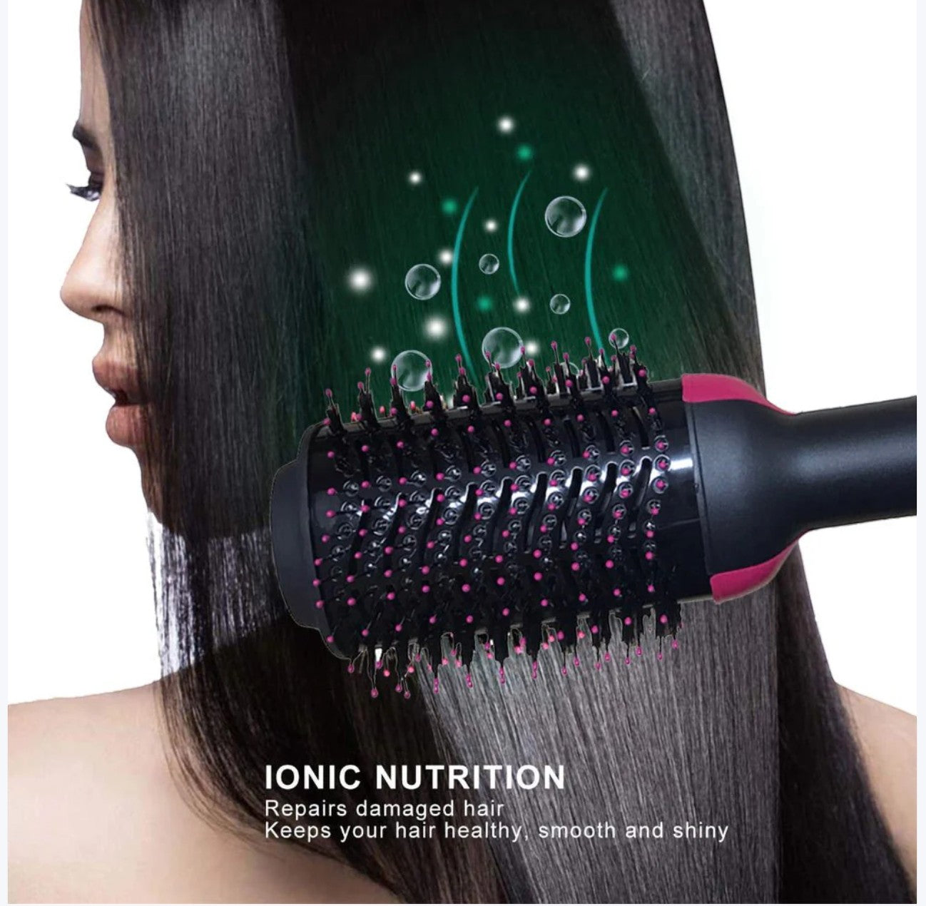JHATPAT One Step Hot Air Brush with oval barrel and ionic technology for volumizing and smoothing hair.
